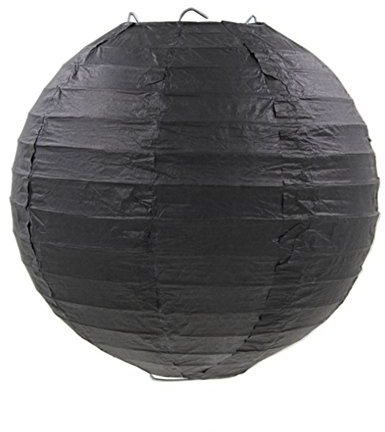 Beiersi Papier Laterne Lampenschirm Hochzeitsfeier Dekoration (12(30cm), Schwarz)