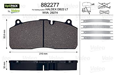 VALEO 882277 Bremsbeläge