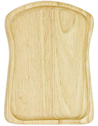 Niedlicher Toast-Brot-Teller, Naturholz, handgeschnitzt.