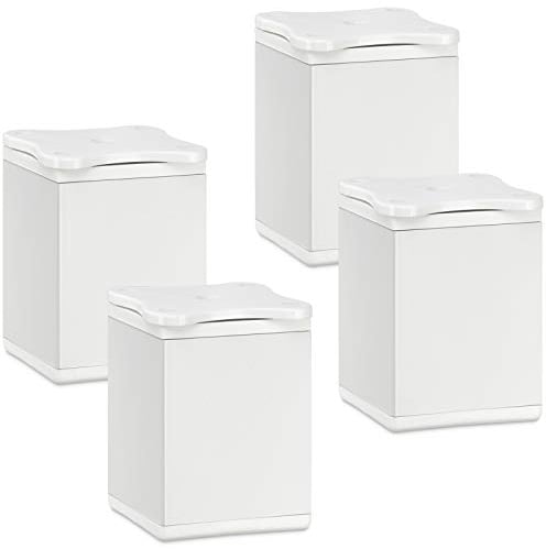 SOTECH 4 Stück Möbelfüße Quebec 60 mm (+ 10 mm) 40 x 40 mm weiß höhenverstellbare Schrankbeine aus Aluminium
