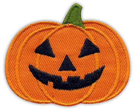 Arda Orange Halloween Kürbis – bestickter Aufnäher.