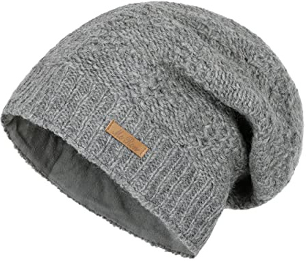 McRon Damen Gefütterte Beanie Wollmütze Lina
