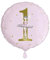Unique 75947 Anzahl Ballerina Folienballon 1. Geburtstag, rund, Rosa, 1 Stück, Rose, Large