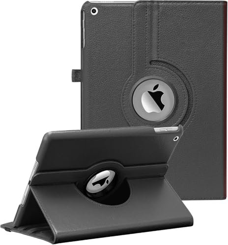 Funda para iPad, World Biz [funda tipo cartera] a prueba de golpes, funda de protección total giratoria de 360° con función de soporte plegable. (iPad de 10.2 pulgadas (2020-2019), color negro