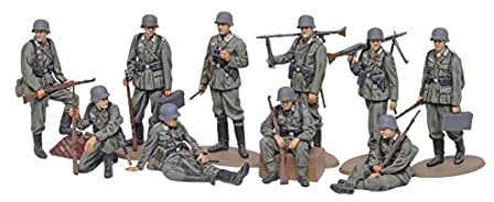 TAMIYA 32602 1:48 Fig.-Set Dt. Infanterie (10) - originalgetreue Nachbildung, Plastik Bausatz, Basteln, Modellbausatz, Zusammenbauen, unlackiert