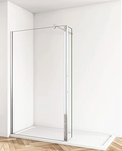 Acezanble 100x200cm Duschwand Duschabtrennung Duschtrennwand 8mm Nano Glas mit 30cm Beweglichem Panel