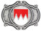 BELTINGER Gürtelschnalle Wappen Franken 4,0 cm | Buckle Wechselschließe Gürtelschließe 40mm Massiv | Für die Tracht | Altsilber mit Emaille