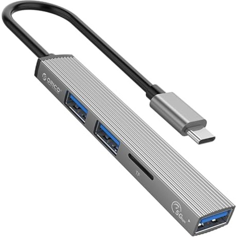 ORICO Hub USB-C 3xport USB-A, microSD Reader, Aluminium