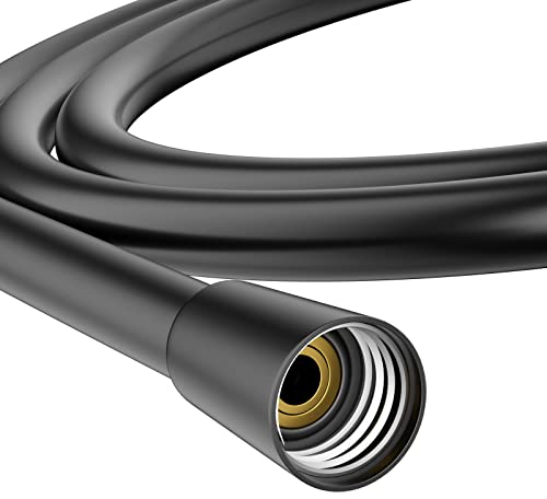 STARBATH Duschschlauch 1.6m Anti-Twist glatter Duschschlauch Schwarz mit verdrehsicheren Messinganschlüssen Brauseschlauch 160cm,Flexibel & Knickfest - Universelles ½” Anschlussmaß