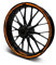 16-teiliges Set Felgenrandaufkleber Sticker für Motorrad Auto Felgen Stripes Design Komplett Set Felgenaufkleber für 15 16 17 18 19 Zoll MR018 (Neon Orange, Matt)