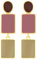 Art Deco Goldfarben Kreis Rechteck Statement Baumeln Tropfen Ohrstecker Ohrringe mit Braun Emaille
