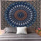 Arawat Wandteppich Mandala Blau Wandtuch Tapestry Gothic Wand Deko Wandteppich Aesthetic Boho Zimmer Deko (130 x 150cm)