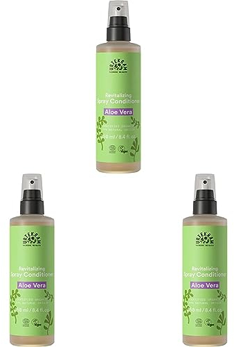 Urtekram Aloe Vera Leave-In Spray Conditioner Bio, regenerierend, 250 ml (Packung mit 3)