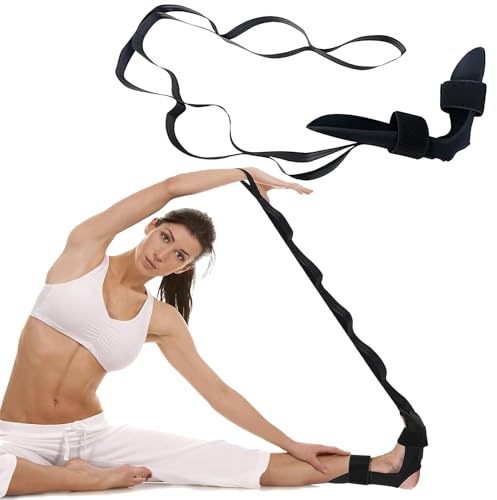 CLEYCYE Yoga-Stretching-Gurt, Flex-Gurt für Rückenschmerzen, Beinstrecker mit 7 Schlaufen, Faszienstrecker für Pilates, Tanz und Gymnastik