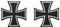 PatchClub 2 Stück Deutsches Eisernes Kreuz Patch, 7,6 cm – Weiß auf Schwarz, Motorrad, Biker, Weste, zum Aufbügeln oder Aufnähen