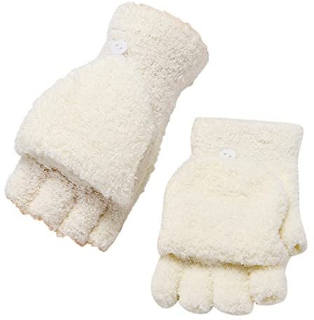 Cocila Black of Friday 2023 Cream Fingerless Mittens Womens Gloves Winter Touch Screen Rechargeable Heated Gloves For Women Womens Thermal Gloves Waterproof Prime Deals Warehouse Warehouse Deals