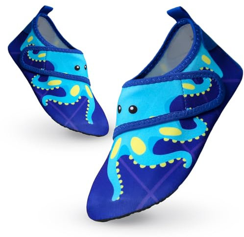 Escarpines Niña Niño Agua Antideslizante Escarpines Piscina Niña Zapatillas Agua Niño Calcetines para Piscina Natacion (B10,EU 26-27)