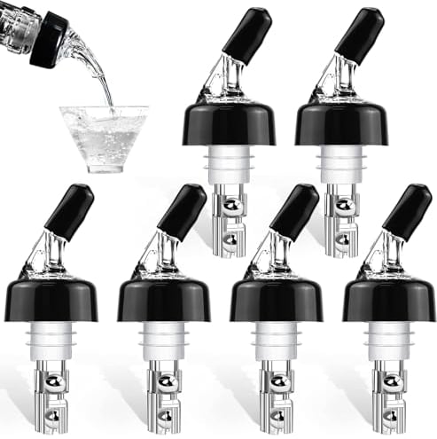 6 Pcs Measured Liquor Bottle Pourers for Spirits, 30ML Automatic Measured Bottle Pourer Clear Quick Shot Measure Pourer Spouts, Wine Cocktail Alcohol Drinks Dispenser for Home Bar Tools - 1oz