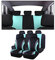 Adunsiaoto 9 Stück Universal Komplettes Set Sitzschoner Auto, Autositzbezüge, Autositzbezüge Vorder und Rücksitzbezüge, mit den Meisten Autos, Limousinen(Mintgrün)