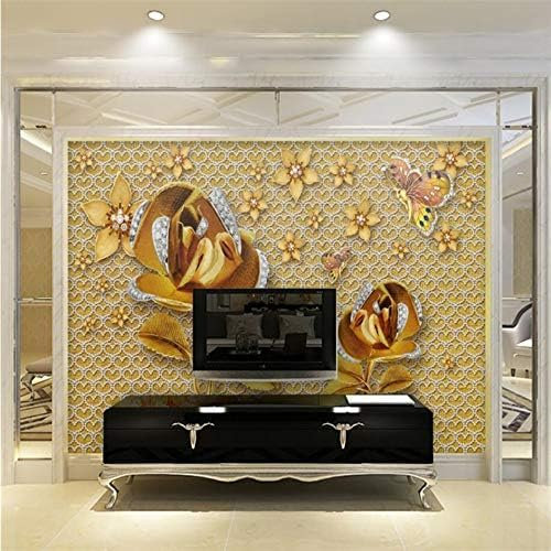 Tapete Wohnzimmer Schlafzimmer Luxus Diamant Wand Gold Rose Wandbild Wand Heimdekoration Tapeten Wohnkultur Fototapete 3D Effekt Wohnzimmer Schlafzimmer Kinderzimmer-430cm×300cm