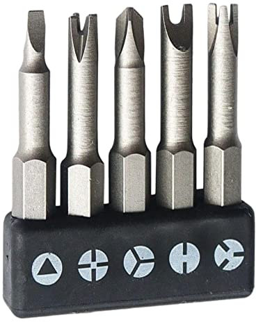 Acunny Embouts de tournevis | Lot de 5 embouts de tournevis en alliage CRV - En forme de U en Y - Croix intérieure triangulaire à trois points - Outil pour la maison, les travailleurs