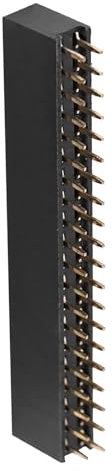 5pcs 40 Pin Header Strip, 2.54mm Male and Female Pin Header Connector Pitch Female Dual Row Short Pin Headers for PCB Connector Machine Breadboard Electronic Circuit Board
