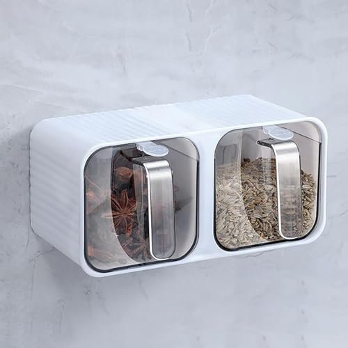 kekafu Contenitore multifunzione per la casa, Contenitore da cucina a parete Set Multi-griglia Set di cassettiere antipolvere per punzonatura
