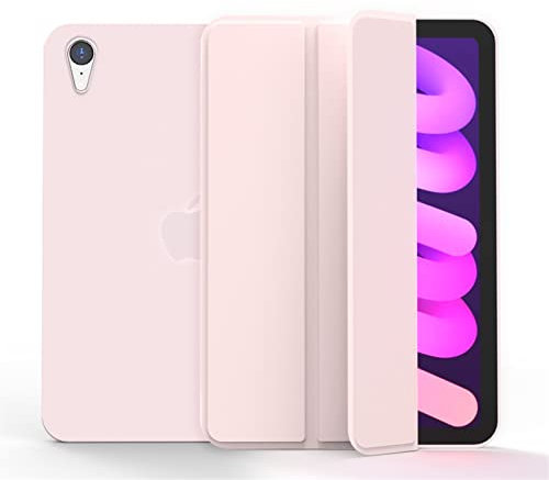 SSLQYLEE Étui Magnétique pour iPad Mini 6 2021, Triufold Stand Smart Cover pour iPad Mini 6 Case A2567 A2568 A2569 (Color : Pink)