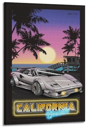 Vintage-Supercar-Poster, Motiv: Countach, italienisches Sportwagen, dekoratives Gemälde, Leinwand, Wandposter und Kunstdruck, moderne Familienschlafzimmer-Dekoration, Poster, 40 x 60 cm