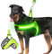 BiPawTi Beleuchtetes Leuchtgeschirr für Hunde, Aufladbar LED Brustgeschirr Hund Groß - Leuchtet Im Dunkeln, Leuchtendes Hundegeschirr Große Hunde, Stylische Zubehör fürs Camping mit Hund - Grünlicht