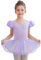 Comfyouth Abbigliamento da balletto da bambina, con paillette, tutù, a maniche corte, in cotone, con gonna colorata, Lilla, 4-5 Anni