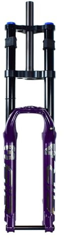 MIRODO 26/27.5/29”Mountain Bike Air Suspension Fork 1-1/8”Straight Tube DH Double Shoulder Fork With Damping 160mm Travel 34mm Inner Tube Thru Axle 15 * 100mm Manual Lockout(Purple,27.5 inch)