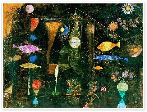 Posterlounge Fisch-Magie Poster | 40 x 30 cm von Paul Klee Wandbilder Wanddeko