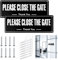 2Pcs Please Close The Gate Sign Dog, Aluminium Keep Gate Closed Sign with Cable Ties Screws Rope Waterproof UV Resistant Easy to Mount for Outdoor Yard Patio Garden Gate Wall Fence