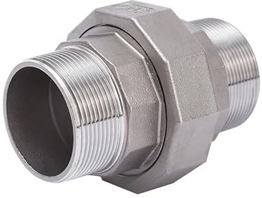 HBGNZU Raccord de Union en Acier Inoxydable S304, raccord de Tuyau moulé à Double Filetage mâle BSP, 1 pièce(3/4)