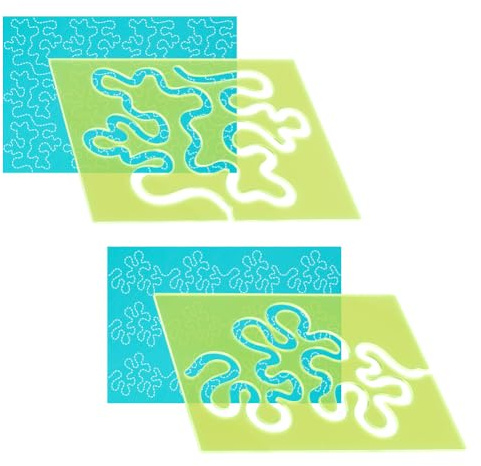 UNICRAFTALE 2Pcs Quilting Templates Rulers Acrylic Template Rulers Simple Meander Quilting Supplies Green Quilt Templates for Machine Quilting Cutting Sewing Patchwork DIY Craft