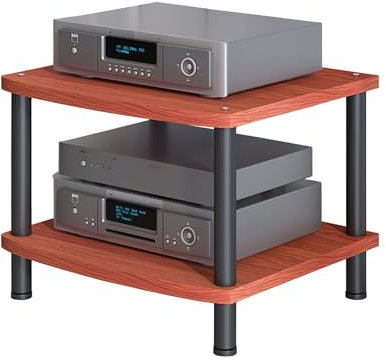 ASumPio 2/3/4-Stufiger Av-Medienständer, Bodenstehender Audio-Rack-Tower, Cd-Player-Ständer, Eck-Tv-Ständer, Stereo-Komponentenschrank Mit Holzregal Für Zuhause/Büro/Kino,C-2 Tier