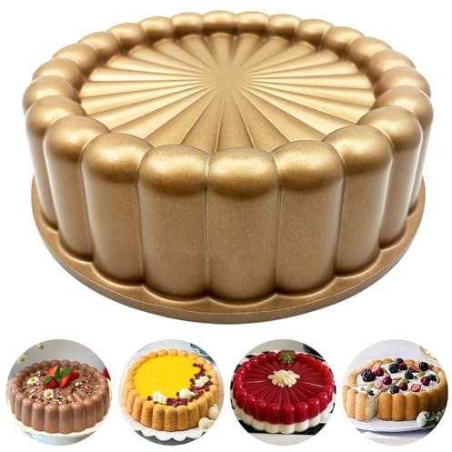 BYZCYSG Charlotte Moule à Gâteau Aluminium Accessoires de Cuisine Décoration Rond Noël Mariage Famille 3D Charlotte Moule à Gâteau