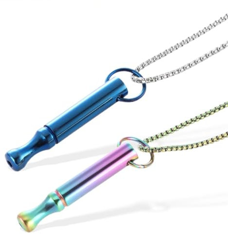 Colliers de Respiration Consciente Anti-Stress, 2 Pièces Collier Respiration Anti Tabac, chaînes respiratoires en acier inoxydable pour sevrage du tabagisme Sans fumée Chaîne respiratoire