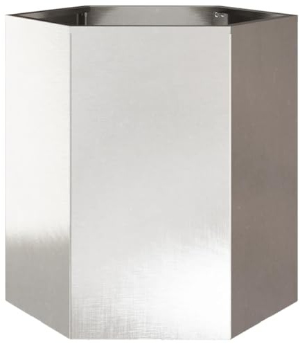 HEFZGDB Pflanzkübel Sechseckig 46x40x45 Edelstahl Pflanzenkübel Blumentopf Gross Innen Anzuchtkasten Pflanztöpfe für Innenhof Terrasse Parks Garten