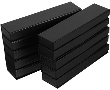 Schwarze Klappbox für Füllfederhalter mit Magnetverschluss, 10 Stück | Papierausführung, für Münzen Geeignet, Elegant für Geburtstage und Vatertag