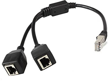 Klaisy Câble adaptateur répartiteur RJ45 1 mâle vers 2 prises femelles LAN Ethernet 0,25 m pour ordinateur routeur équipement