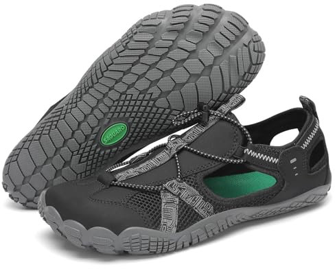 SAGUARO Sandales de Trekking pour Hommes à Bout Fermé Sandales de Randonnée Antidérapantes Respirantes Chaussures Extérieures pour Pieds Nus, Noir 41 EU