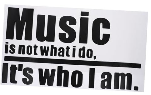 Operitacx Wandtattoo Musik Wände Vinylaufkleber für ästhetisch Brief Abziehbilder ich Wandtattoo mit Sprüchen Selbstklebender Aufkleber mit englischen Sprüchen Wandtattoos PVC Schwarz