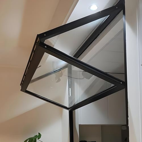 Finestra per food truck pieghevole e scorrevole – finestra da banco in alluminio con vetro temperato 5 mm e chiusura, per camioncini street food, bar, pasticceria, cucina professionale(Black,WxH: 20x2