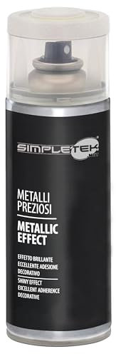 SIMPLETEK - Bombe Spray V400MET.4 Argent Peinture Effet Métallique 400 ml Vernis Brillant Miroir Métaux précieux Fer (1 pièce)
