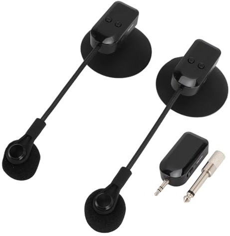 Luocute Wireless Flötenmikrofon, 360 ° Rotation Stabiles Sax -Mikrofon mit Zwei Abschirmtechnologie, Langstreckenempfang, Anpassbarer Stoßdämpfer für Gitarren, Geigen, Akkordeons