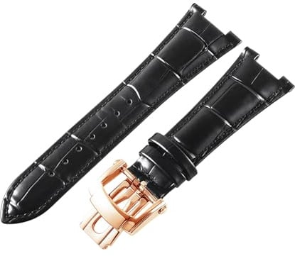 Leder Uhrenarmband Faltschließe für PATEK PHHLIPPE Nautilus Collection | Schnellwechsel Metall Schmetterlingsschloss Ersatz Zubehör Casual Dress Herren Damen