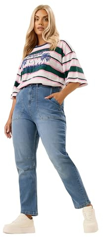 Yours Curve Slim Barrel Jeans - Women's - Plus Size Curve