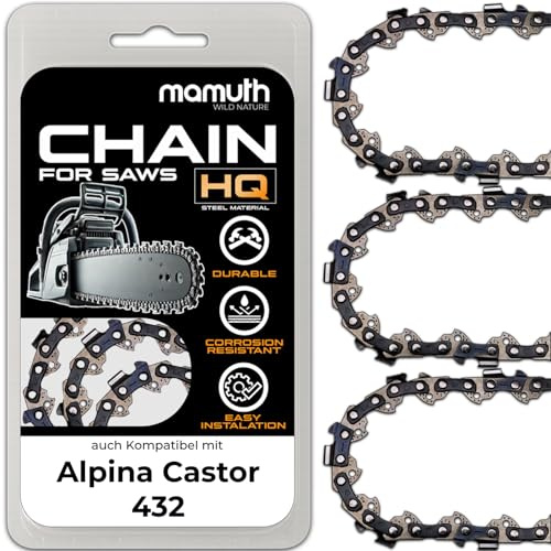 3 catene per motosega, 30 cm, 1,3 mm, 45 TG, per Alpina Castor 432